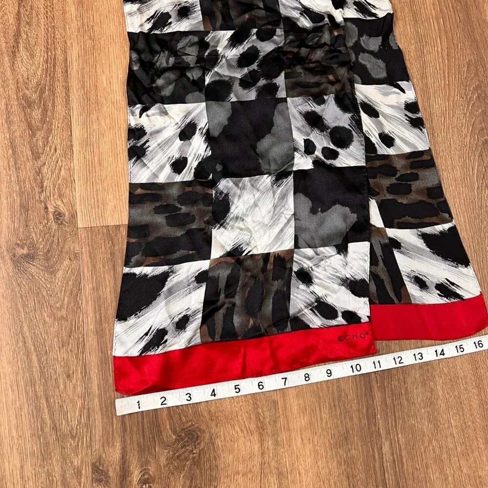 Echo Animal Print Patchwork Silk Scarf Vintage